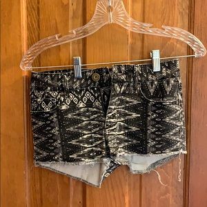 Aztec print Jean shorts